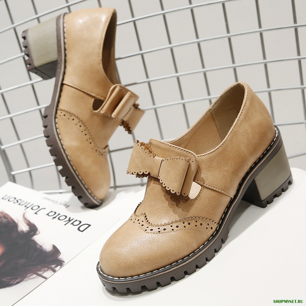 Женское Оксфорд ретро Brogue Butterfly Knot Shoes