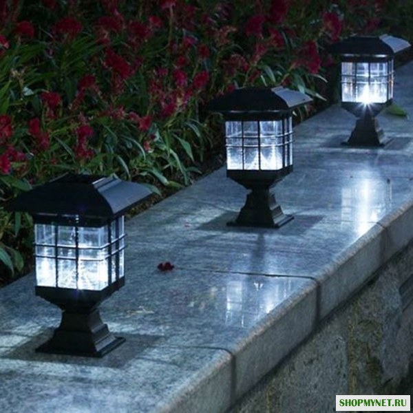 LED Солнечная Мощность На открытом воздухе Сад Двор Светлый Газон Путь Пейзаж Лампа Декор